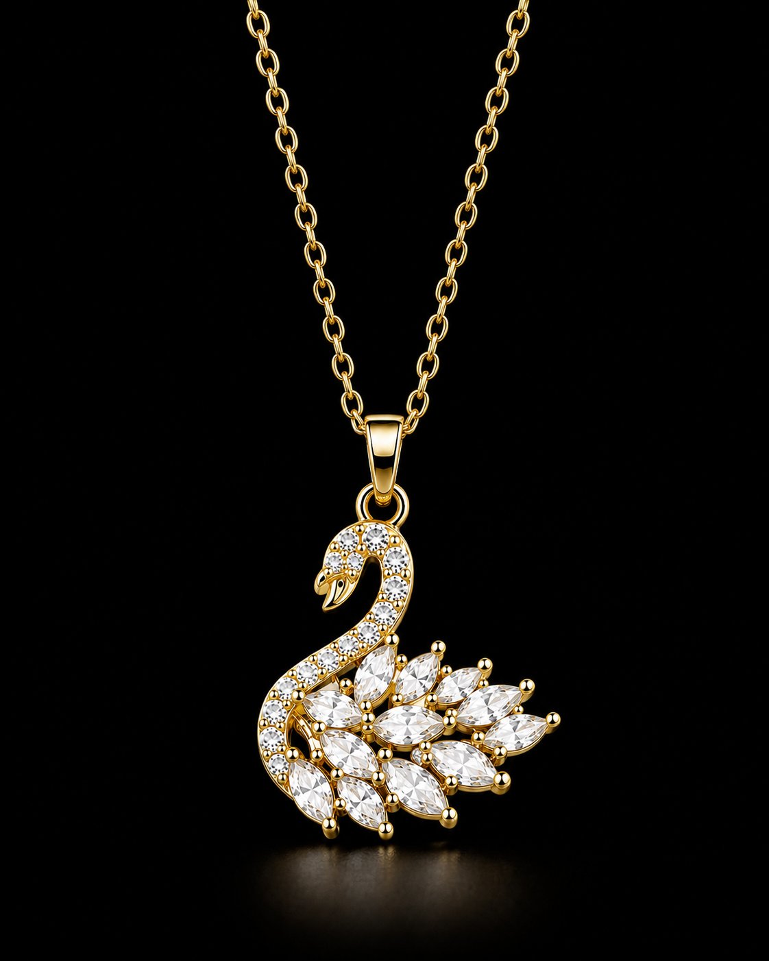 Celeste Swan Pendant Necklace
