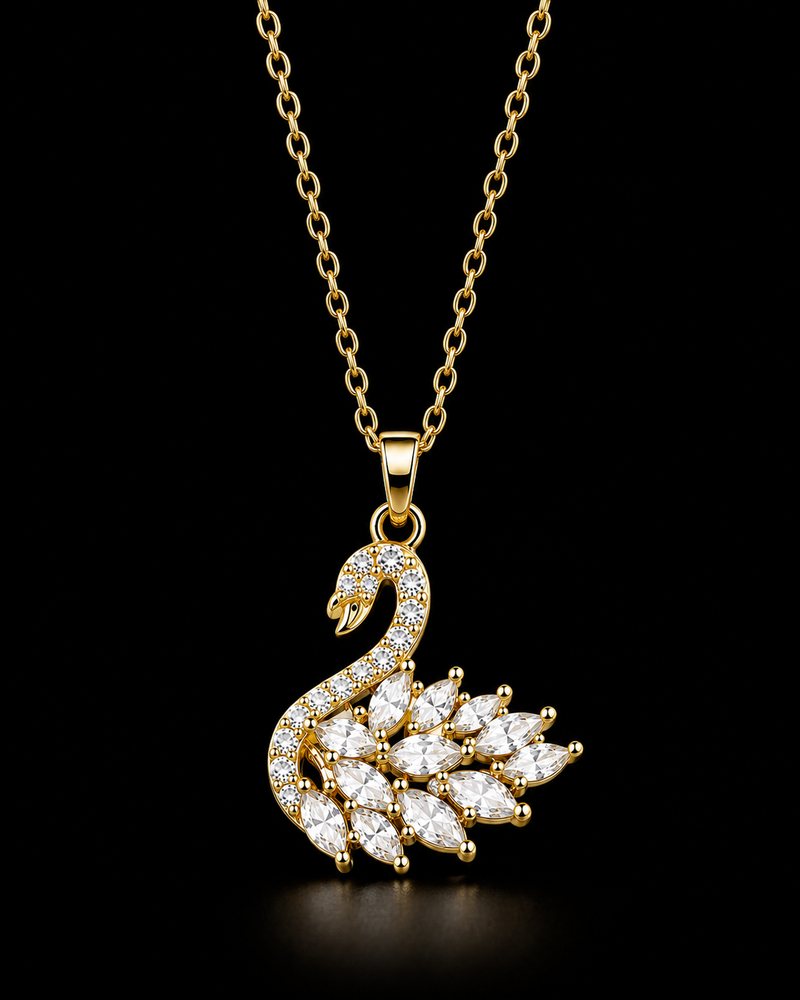 Celeste Swan Pendant Necklace